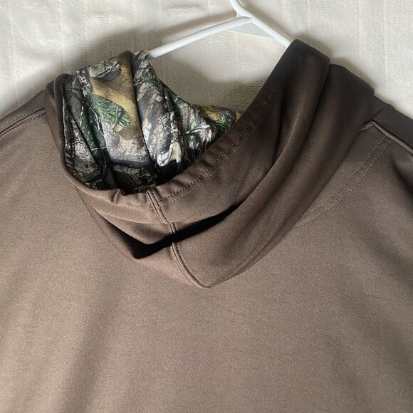 Realtree Buckhorn River Hoodie Mens XXL Brown Fleece Camo Flag Patriotic - Picture 6 of 11